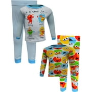 AME Sleepwear Boys Sesame Street It is Time For Hugs 4 Piece Cotton Infant Pajamas